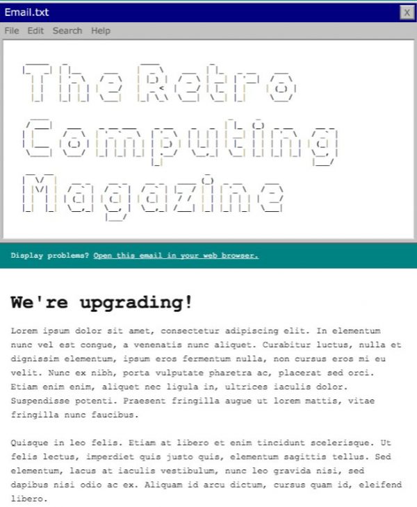 retro computing email template