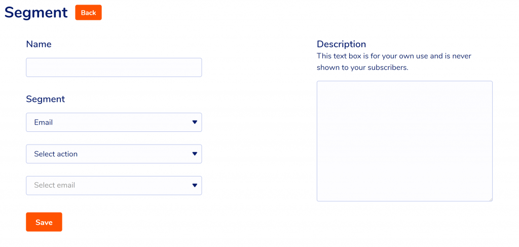 Segmentation options in MailPoet